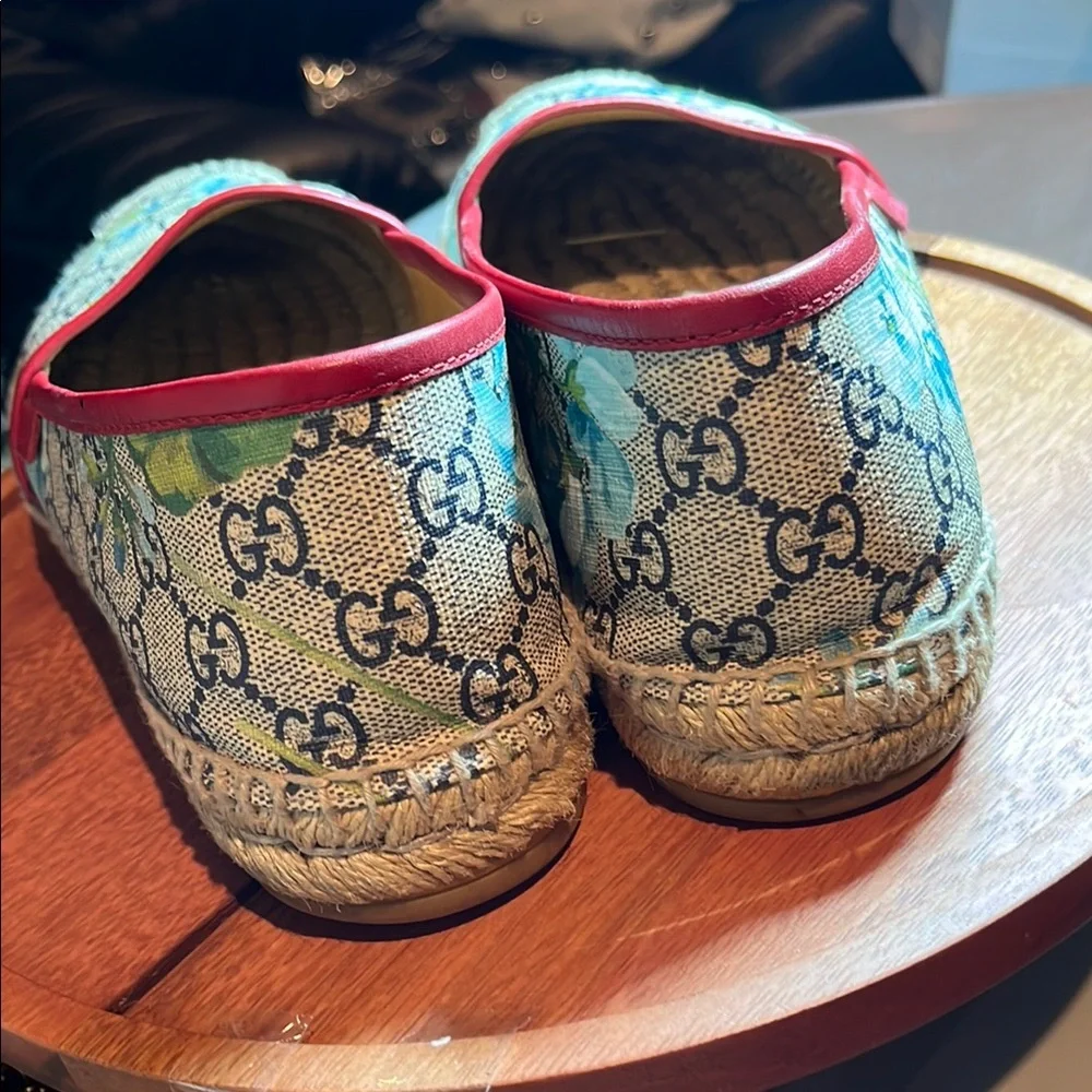 Gucci Blooms Espadrilles with Monogram Design Red and Blue